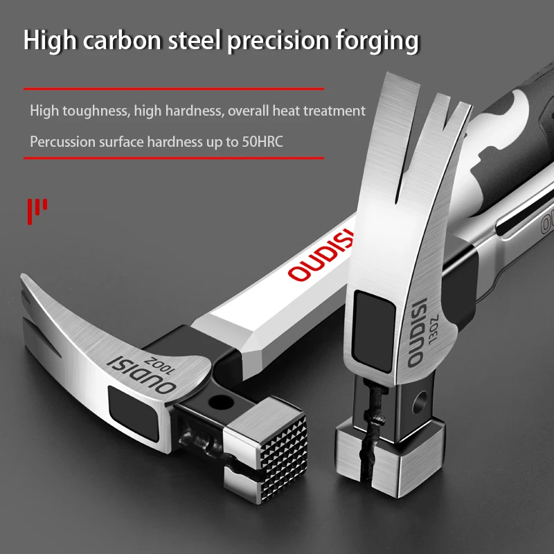 OUDISI Heavy Claw Hammer 100Z/130Z Nail Hammer Tool Steel Woodworking Striking Tools Magnetic Automatic Nail Suction Hammer