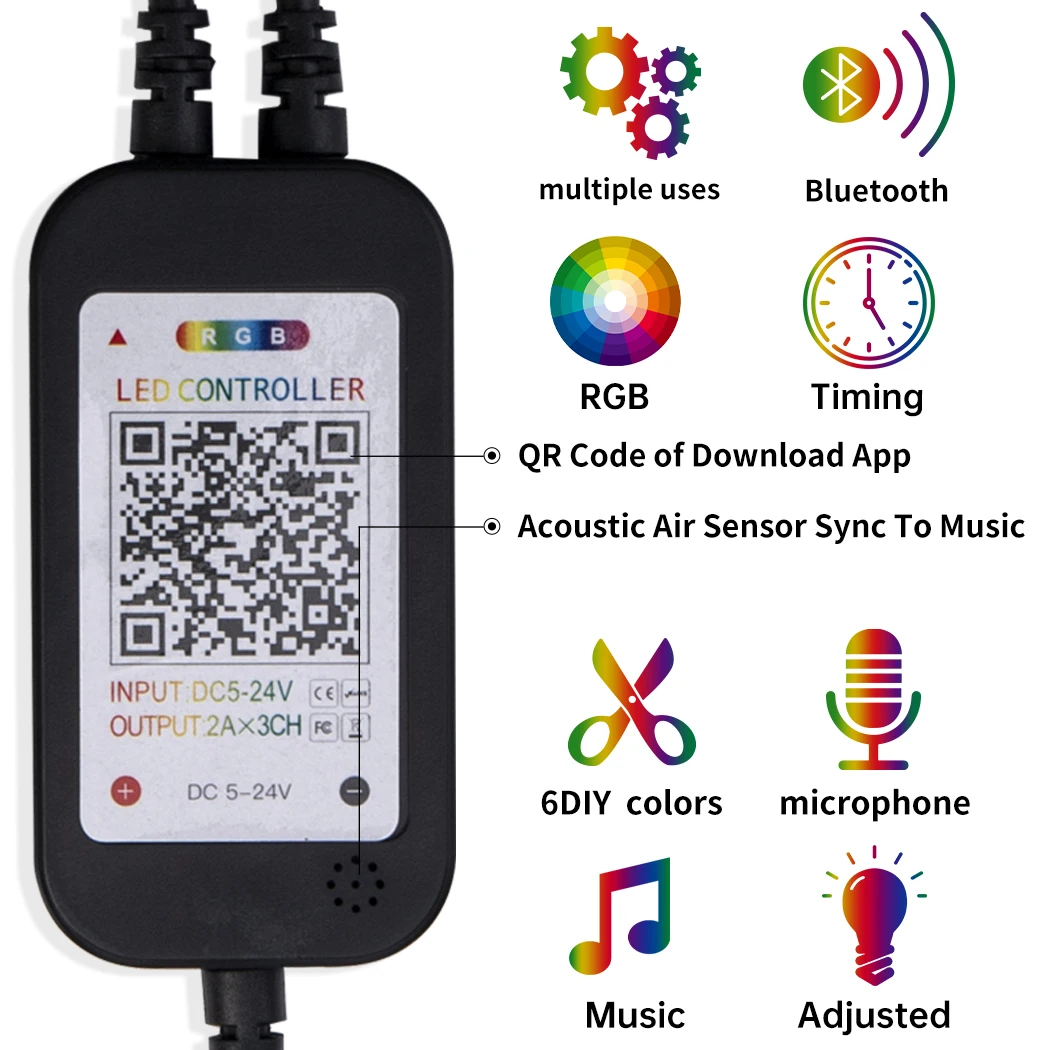 Bloothtooth SMD5050 LED Strip Light Waterproof 5m 10m Band Sync To Music Coloring Changing Lamp Ribbon For Party House Decration