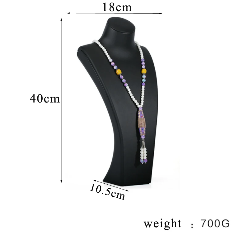 Hot Sale Classic PU Leather Black Portrait Hanging Neck Jewelry Stand Necklace Stand Model Display Stand Jewelry Photo Props