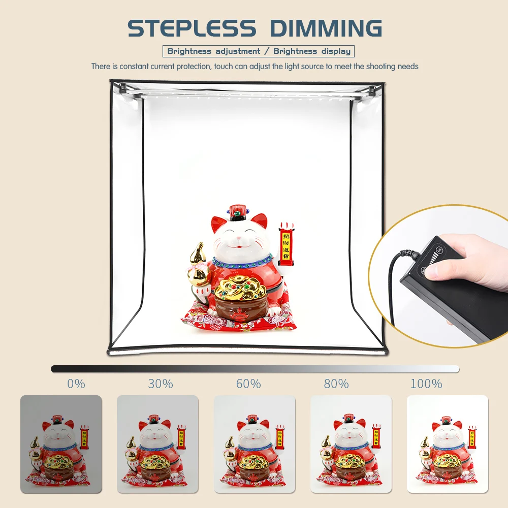 Photo Studio Box Portable Lightbox Tabletop Shooting PVC Backdrop Tent Photography Box Softbox Set for Items Display 45/65/80 cm