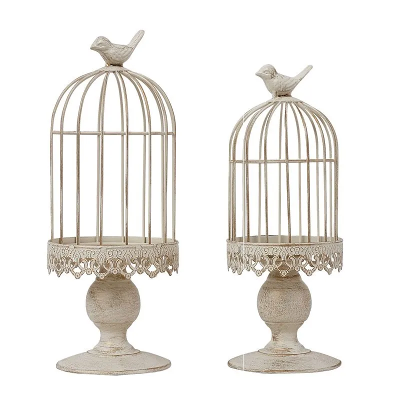 

Retro Floral Bird Cage Decoration Metal Rack, American Wrought Iron Wedding Gift