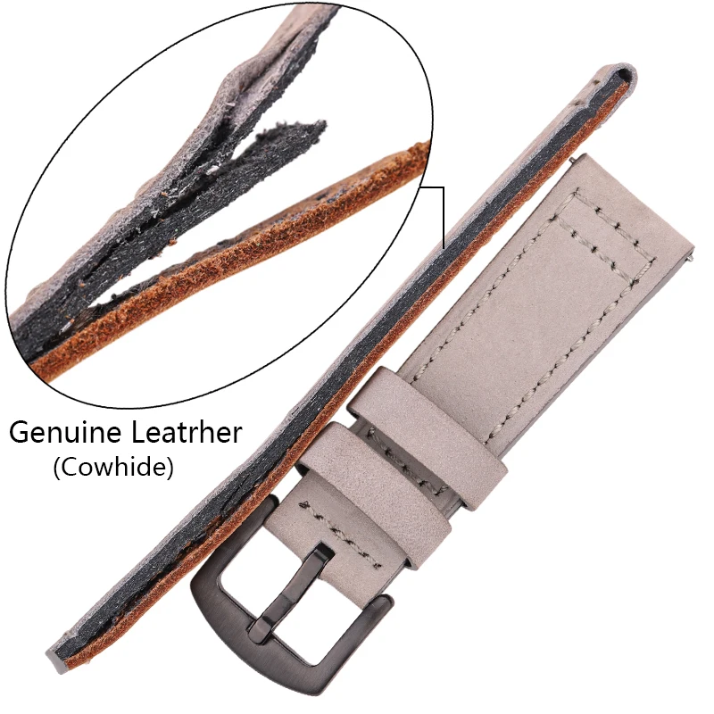 Cowhide Watchband Black Blue Gray Brown Genuine Leather Watch Strap Bnad For Women Men Bracelet For Watches For Samsung Gear S3