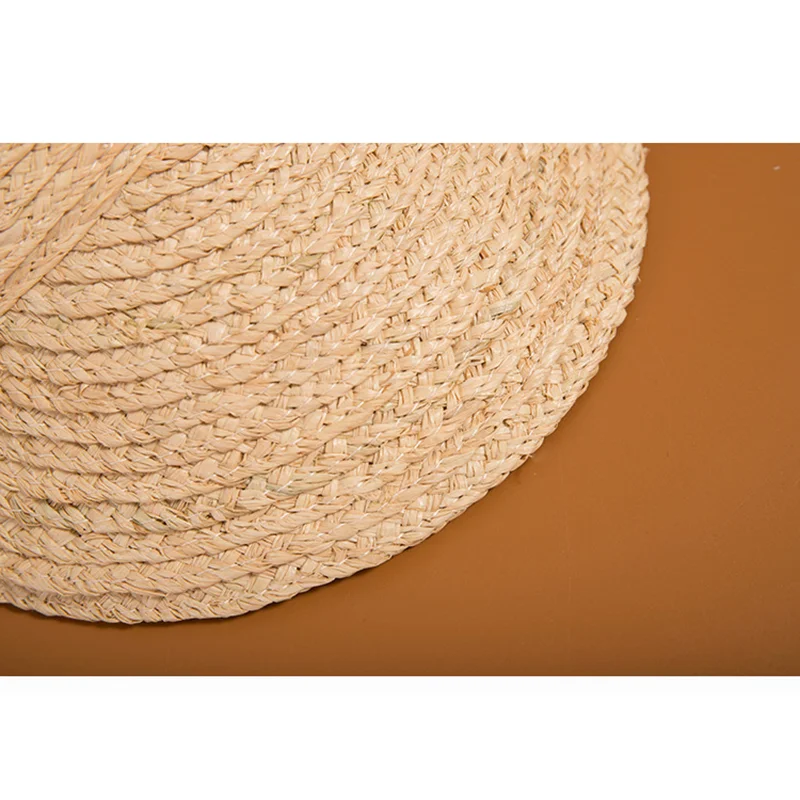 2021 Fashion Summer Lafite Straw Empty Top Beach Hats Female  Bow Sunscreen Folding Women Sun Hat Beach Hat Anti-UV Adjustable