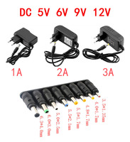 Power Adapter 100-240V DC5V 6V 9V 12V  1A 2A 3A, Universal Wall Socket 6W Maximum 5.5X2.5mm,with 8 Outlets