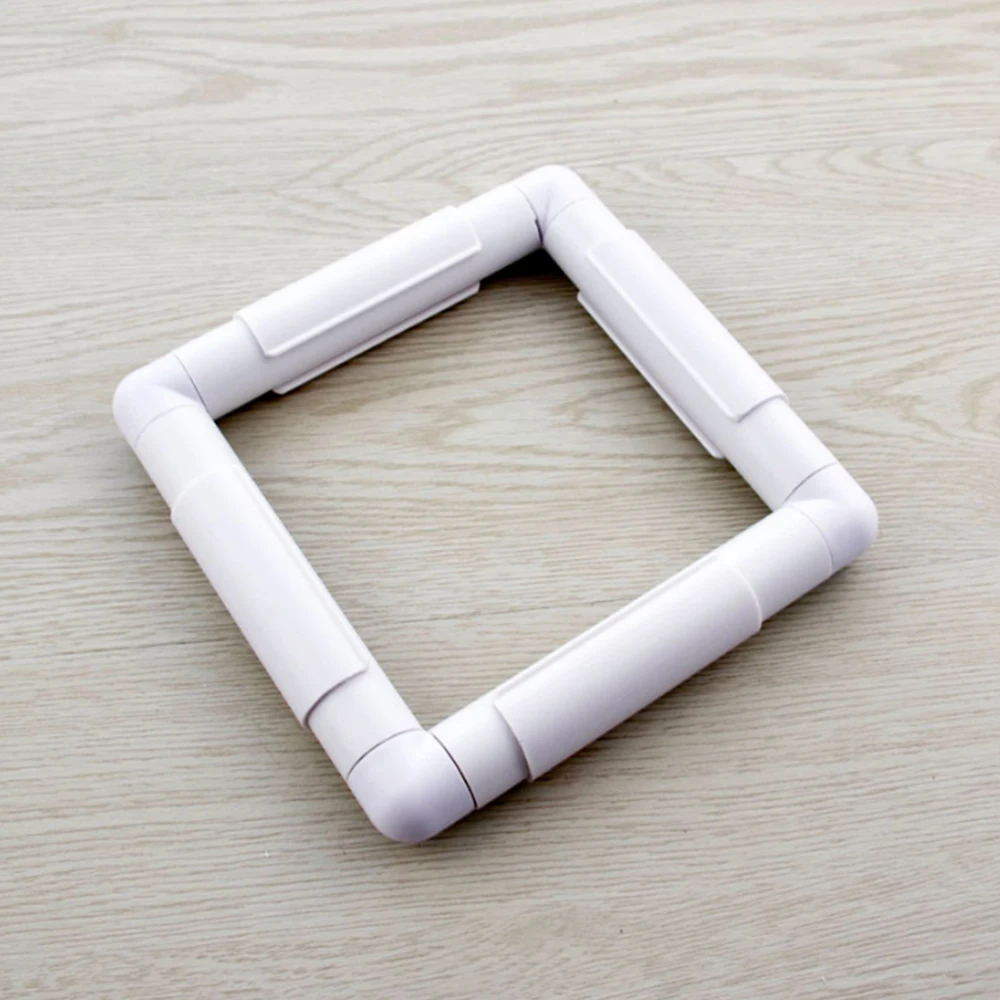 5 size Plastic Handheld Square Shape Embroidery Plastic Frame Hoop Cross Stitch Tool White Stitching Cloth Support Frames DIY