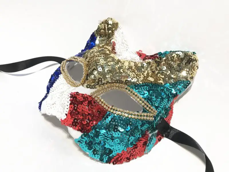 Masque à paillettes H3356 pour femmes et hommes, accessoires de spectacle, fête d'halloween, carnaval de noël, discothèque, Bar, fille