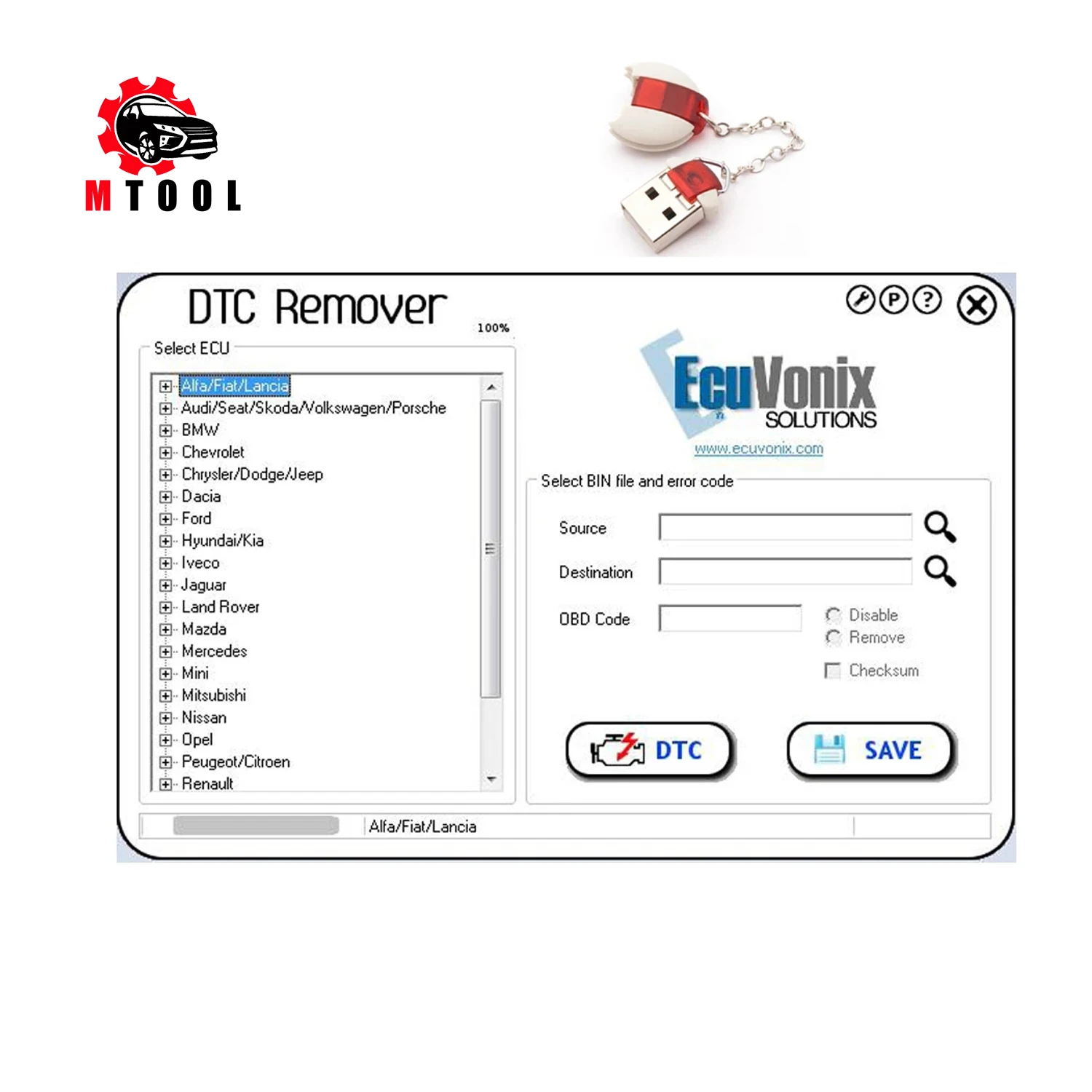 

DTCRemover Remove or Disable DTCs in Different ECUs ECU Progammmer Software For Alfa Audi BMW Chevrolet Chrysler Ford LandRover