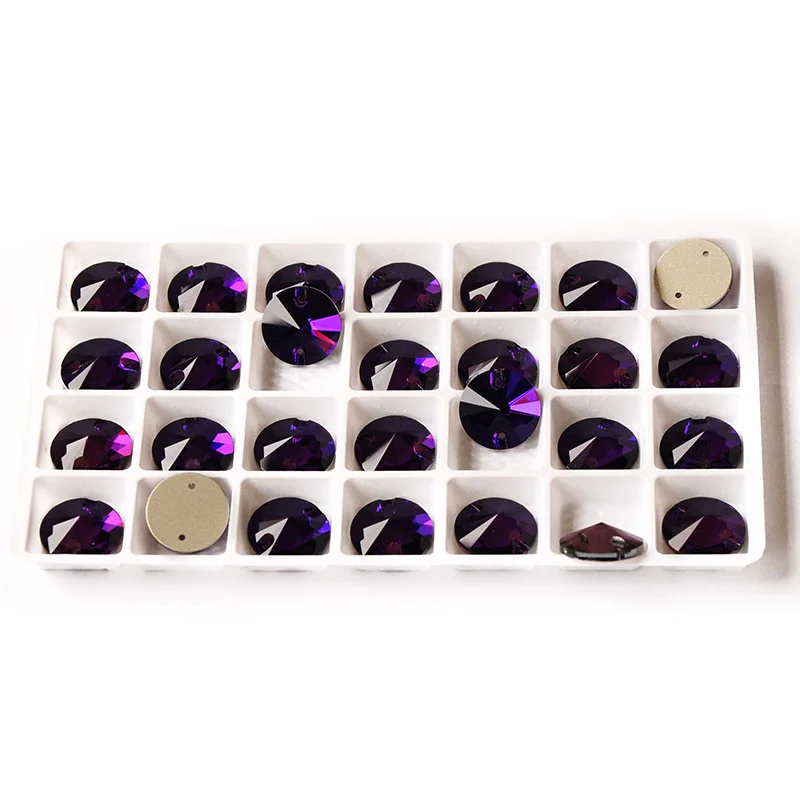 CTPA3bl 3200 Best Quality Sew On Rhinestone Purple Velvet Color 2 Holes Glass Crystal Strass For Clothes Apparel Crafts