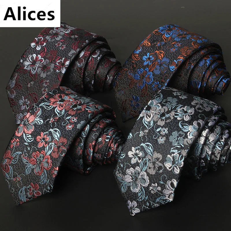 Narrow Casual Trend Men's Ties 6cm High Quality 1200 Needle Jacquard Woven Paisley Flower Necktie Factory Wholesale Customize