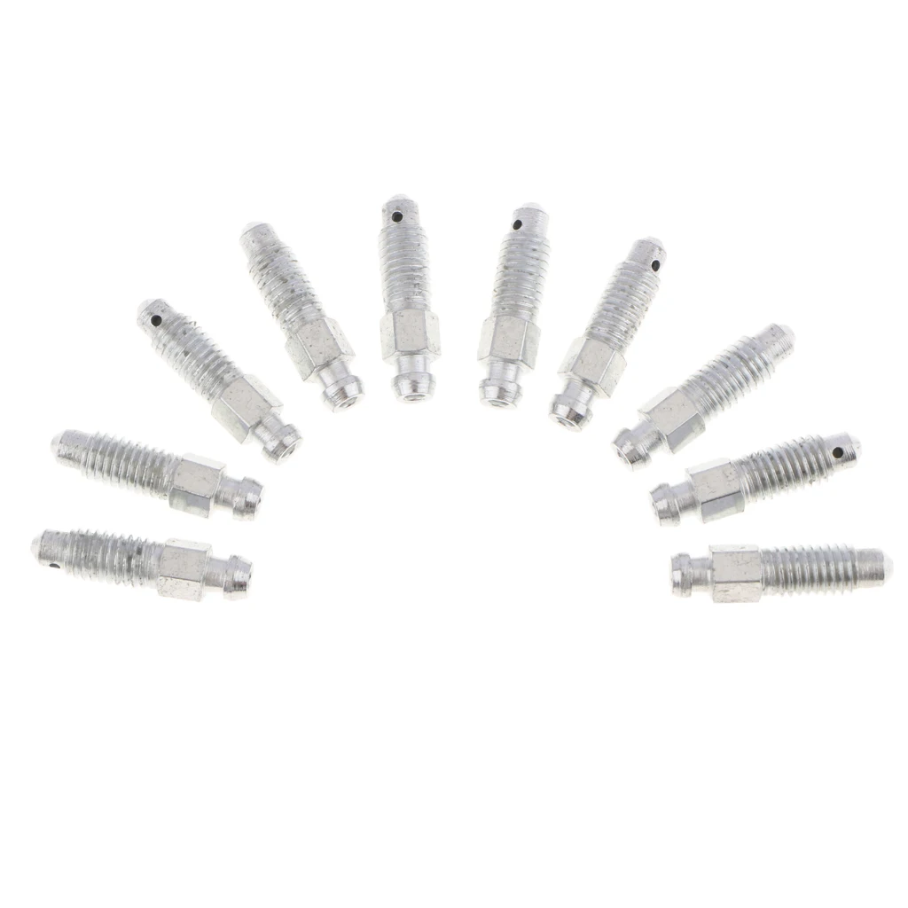 10 pcs/set Car Front/Rear 32mm Brake Bleeder Screws Kits M8*1.25