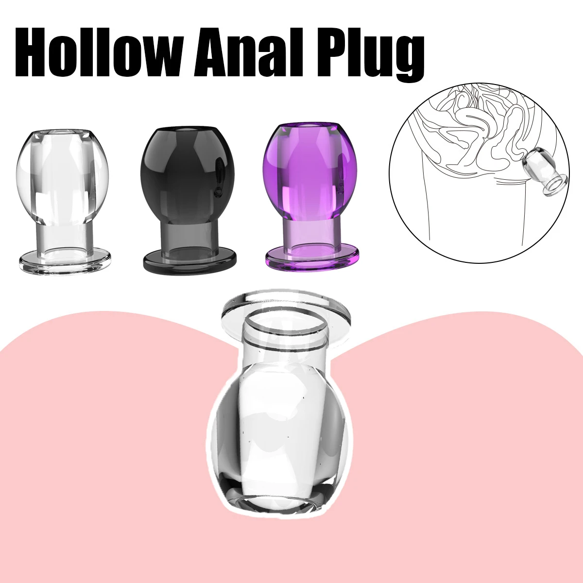 

New Round Hollow Butt Plug Anal Plug/Tunnel/Toy Huge Anal Speculum Anus Dilator SM Enema Erotic Sex Toys Anal Dilator Adult Game