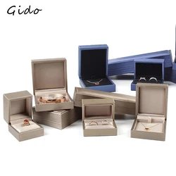 New Satin cloth jewelry box Gold PU Leather Ring Box Bracelet Necklace Box Pendant Gift Box For Jewelry Wedding Gift Box