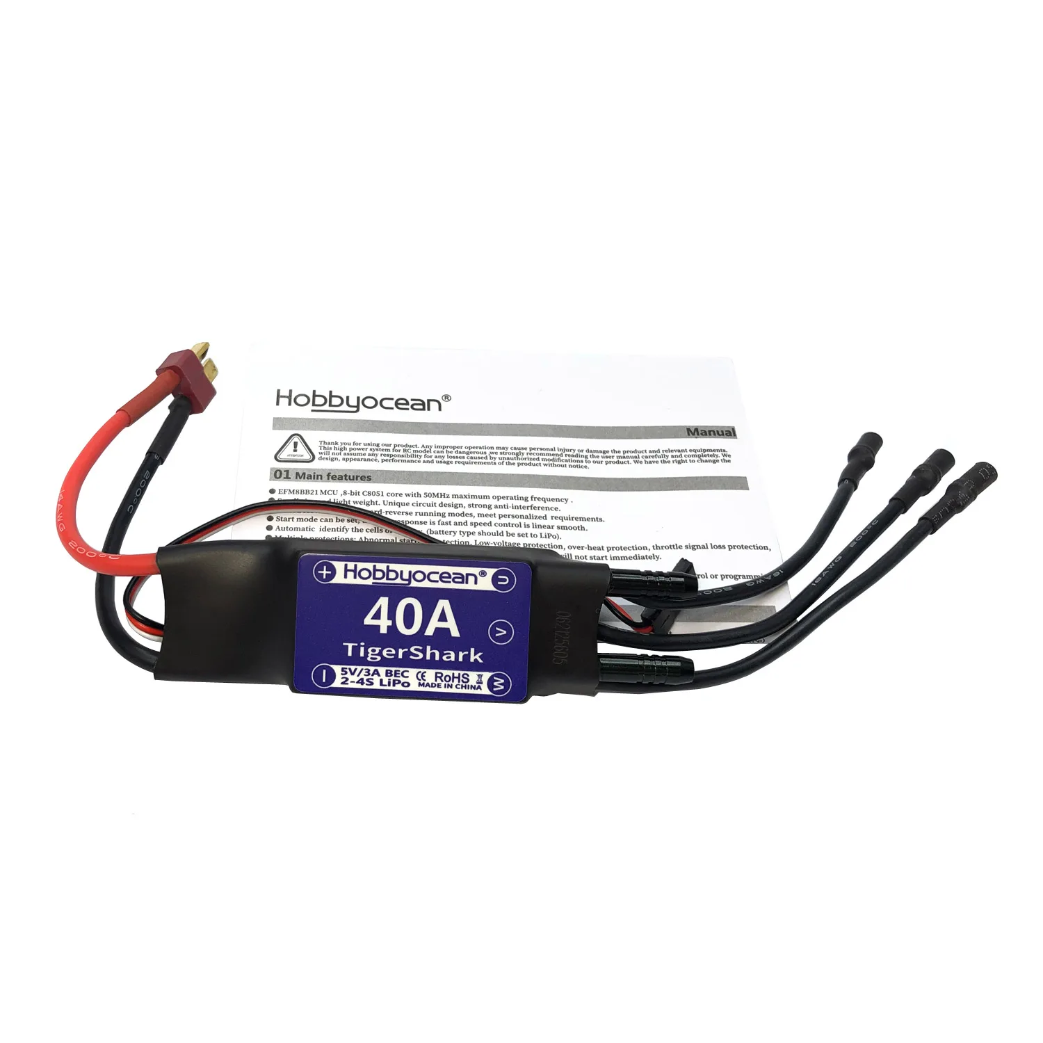 Hobbyocean Waterproof Brushless ESC 40A 50A 70A Electronic Speed Controller   5V/3A 2-6S for RC Boat 400-1000mm RC Fishing Bait