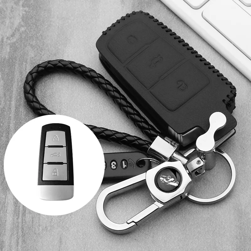 Leather Car Key Cover Case For Volkswagen Golf 4 5 6 7 MK7 Passat CC Passat B6 B7 B8 Passat 3C CC Magotan R36 B5 B7L