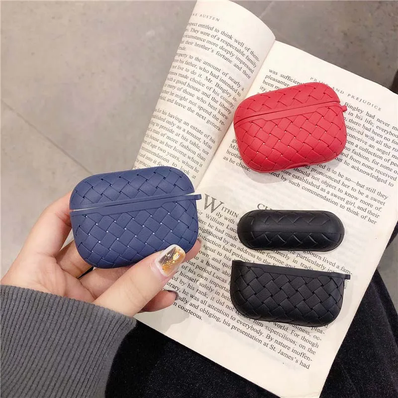 Knit Weave Style Case For airpods Pro 3 Cover Wireless ear phone airpod Case Carabiner Soft TPU air pod 3 Case