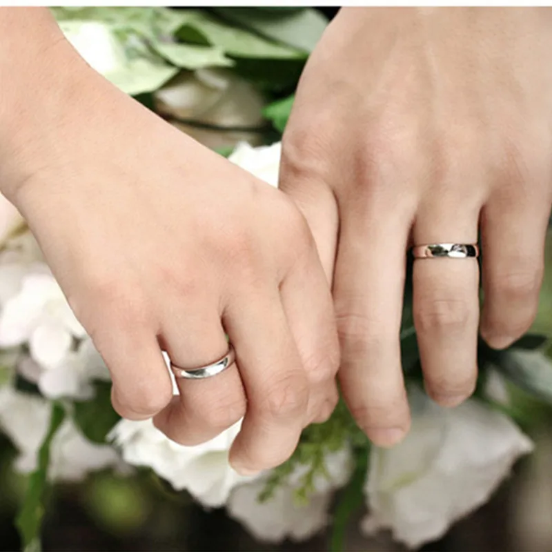 Couples 925 Sterling Silver Simple Engraved Ring, Unisex