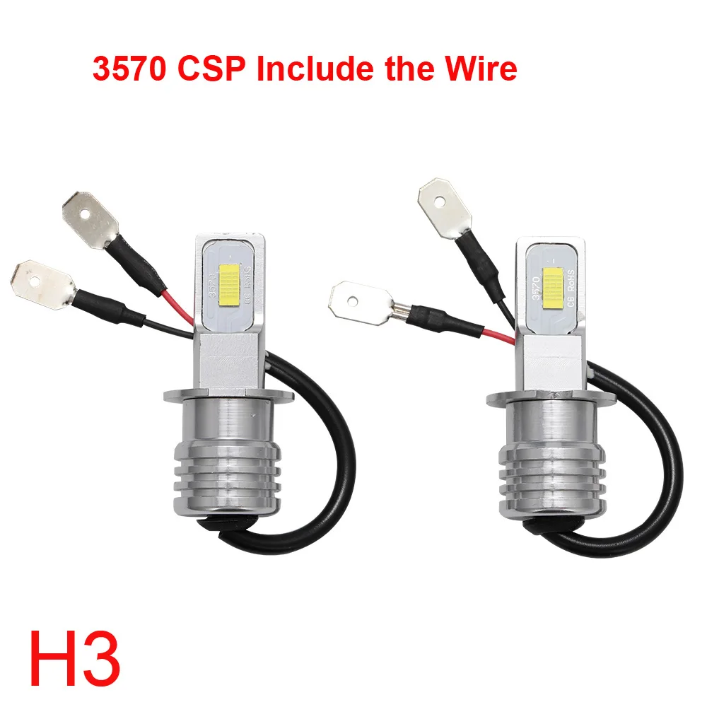 2Pcs CSP H4 H7 H11 H1 H6 H3 6500K Motorcycle Headlight Head Fog Light Lamp CSP LED Bulb Hi-Lo Beam Wireless Direct Install