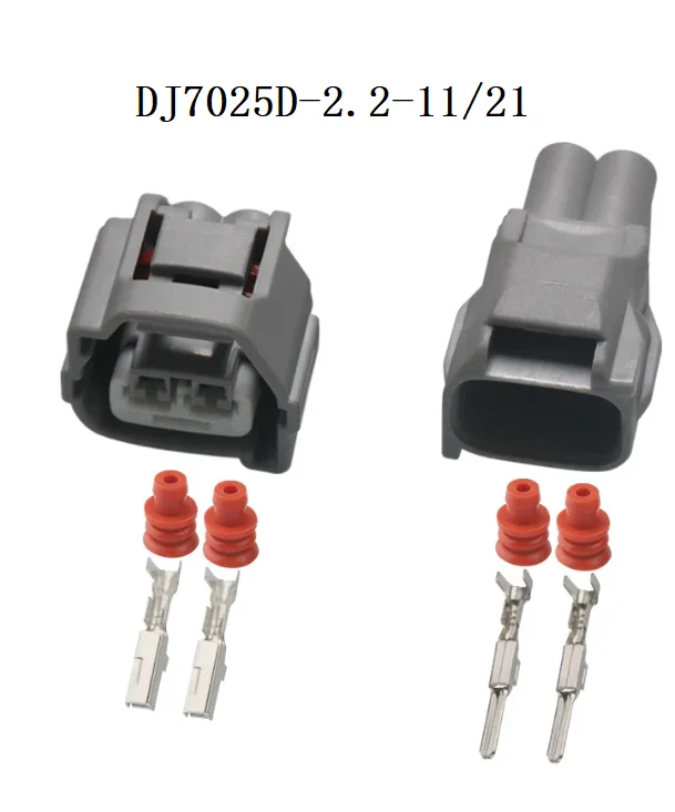 Free shipping 500 sets Sealed 2 Pin Ways 2.2mm 7283-7021-10 90980-10901 Female Waterproof Automotive Connector DJ7025D-2.2-11/21