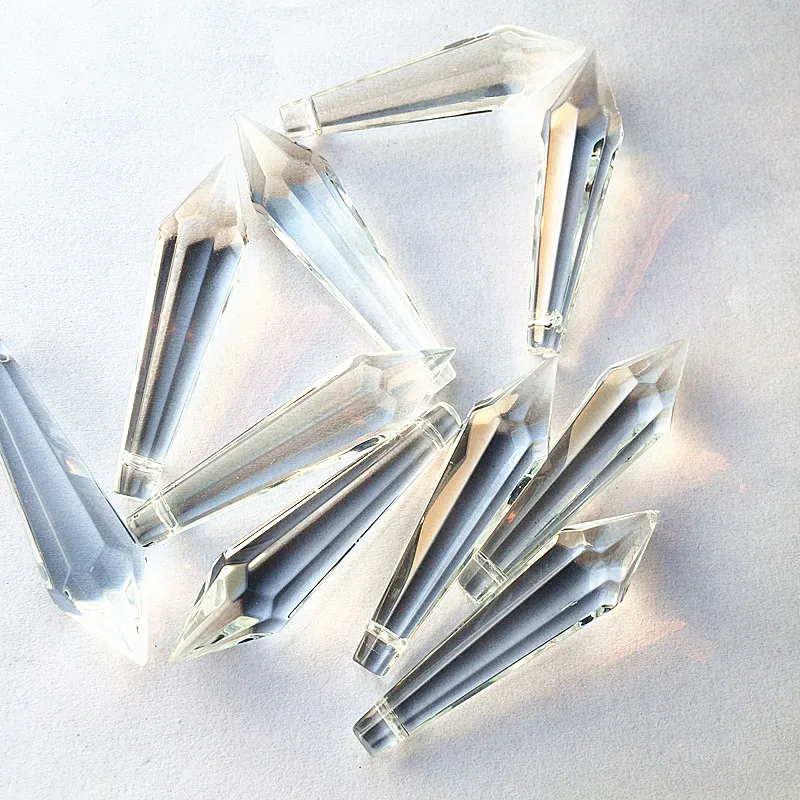 Top Quality 20pcs 55mm Faceted Clear Crystal Glass Chandelier Trimming Prisms for garland Pendant Wedding party venue decoration