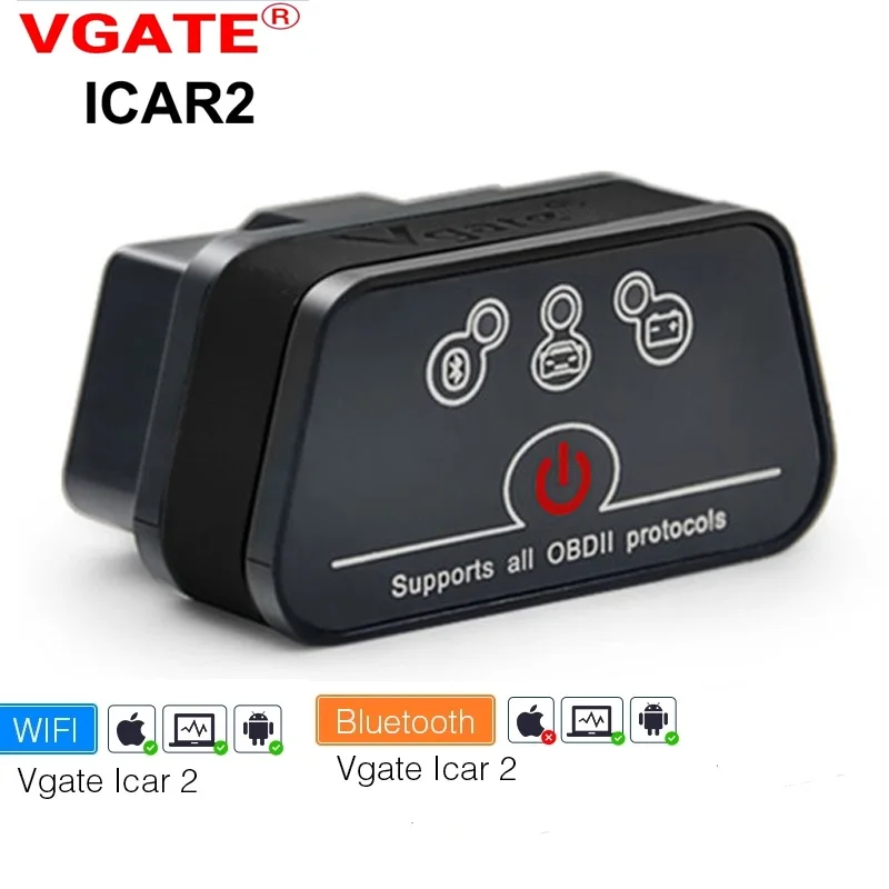 Professional ELM327 Vgate iCar2 Scan V2.1 Code Reader Bluetooth Wifi icar2 Automotive Diagnostic scanner Tool for Android/PC/IOS