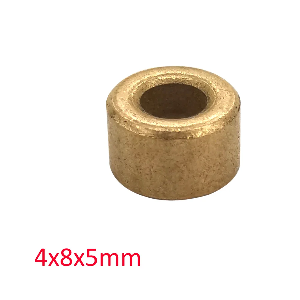 4x8x5mm Copper Alloy 4mm Pin Shaft Electrical Motor Bushing Small Brass Bearing Mini Oil Sintered Bronze Bush