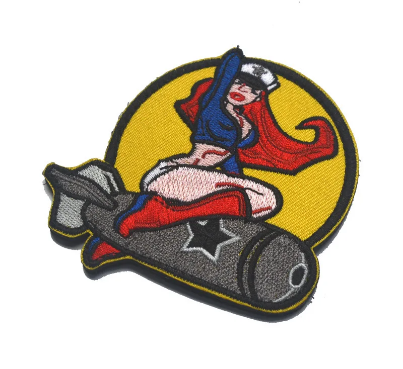 Wwii Us Army Isaf B52 Air Pinup Girl Usa  Full Color Brand Patch Bomber Pinup Girl Tactical Combat Hook Badge Patch