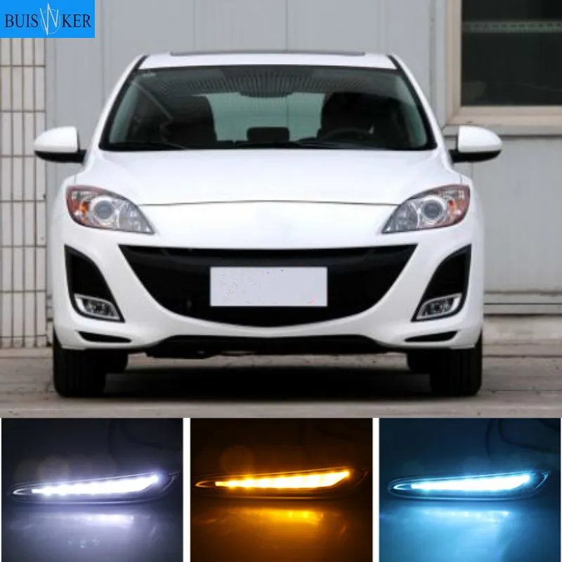 

1 Pair For Mazda 3 Mazda3 2010 2011 2012 2013 LED DRL Daytime Running Light Daylight yellow turn Signal fog lamp