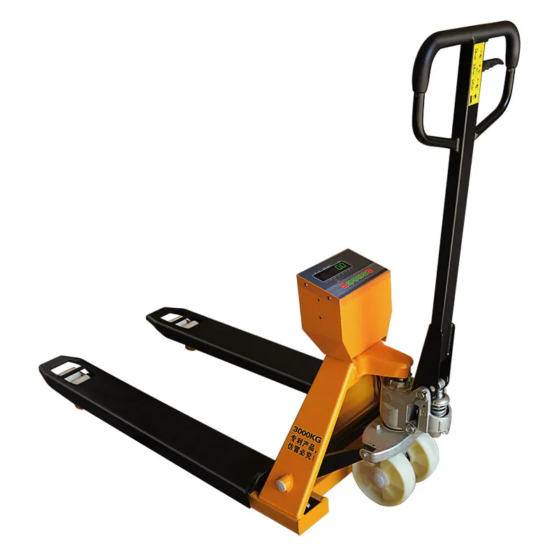 Báscula de carretilla elevadora, carretilla elevadora hidráulica con peso de 1/2 toneladas, 3 pesas móviles de ternera, con electrónica