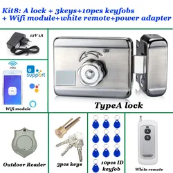 12V Optional eWelinK Phone Remote Control Electric Door Lock Wifi Unlock Auto-Lock RFID Gate Access Control System Gate Opener