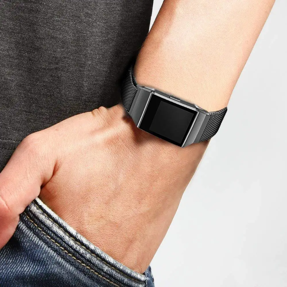 Compatible for Fitbit Ionic Straps, Metal Magnetic Stainless Steel Small & Large Replacement Bands for Fitbit Ionic Smart Watch