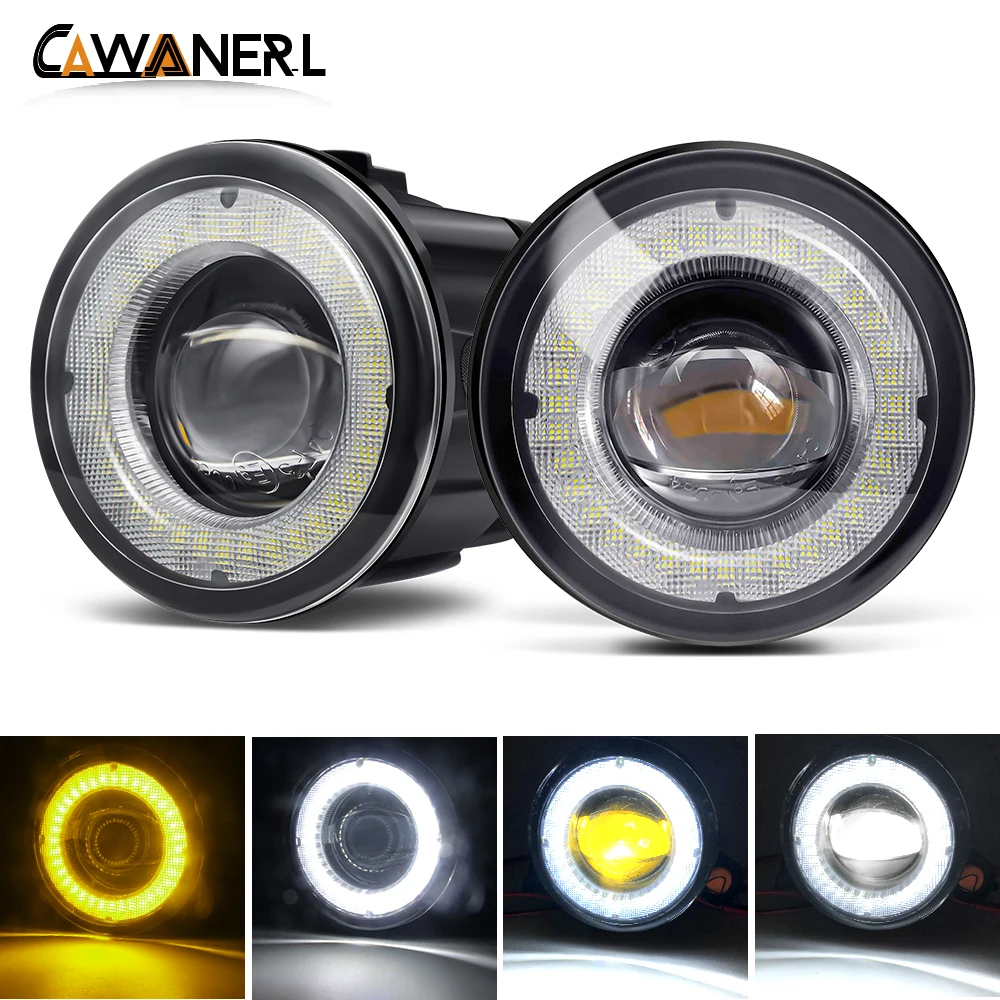 2 X Car Fog Light Assembly LED Lens Angel Eye DRL 30W 8000LM H11 12V For Nissan X-Trail Tiida Murano Versa Lafesta Vampira NV200