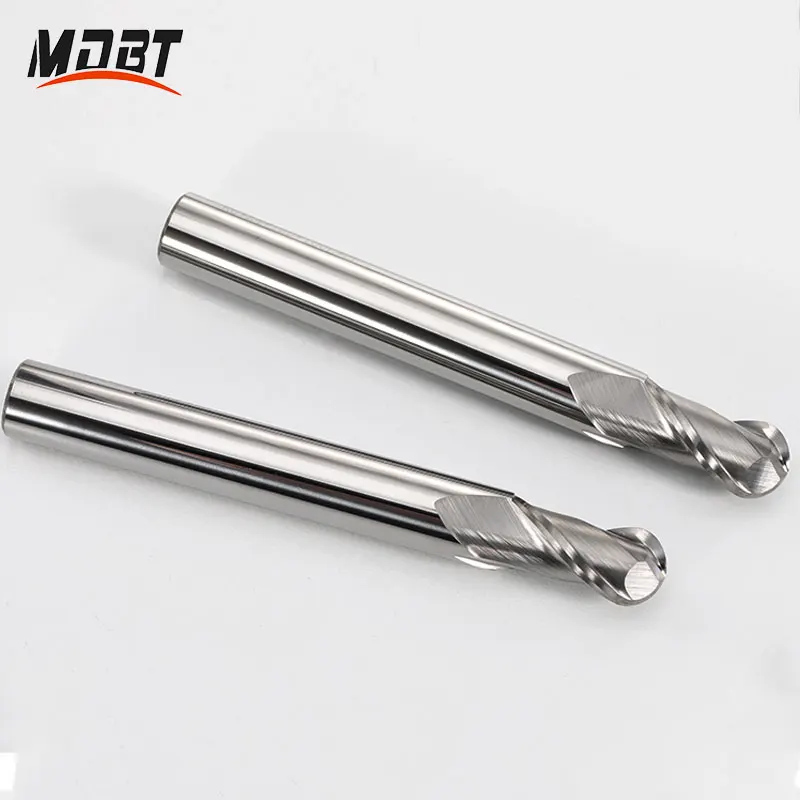 2 ขลุ่ย Ball Nose End Mill HRC45 55 ทังสเตนคาร์ไบด์เครื่องตัด CNC Router Bit Milling เครื่องมือสําหรับอลูมิเนียมอะคริลิคไม้ทองแดงพลาสติก