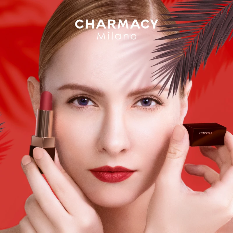 CHARMACY New 8 Color Long Lasting Waterproof Lip Sexy Shiny Red Natural Glossy Moisture Lipstick Lip Gloss Makeup Cosmetic