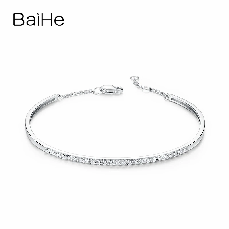 

BAIHE Solid 18K White Gold SI/H Natural Diamond Bracelet for Women Trendy Engagement Party Fine Jewelry Bransoletka Pulsera