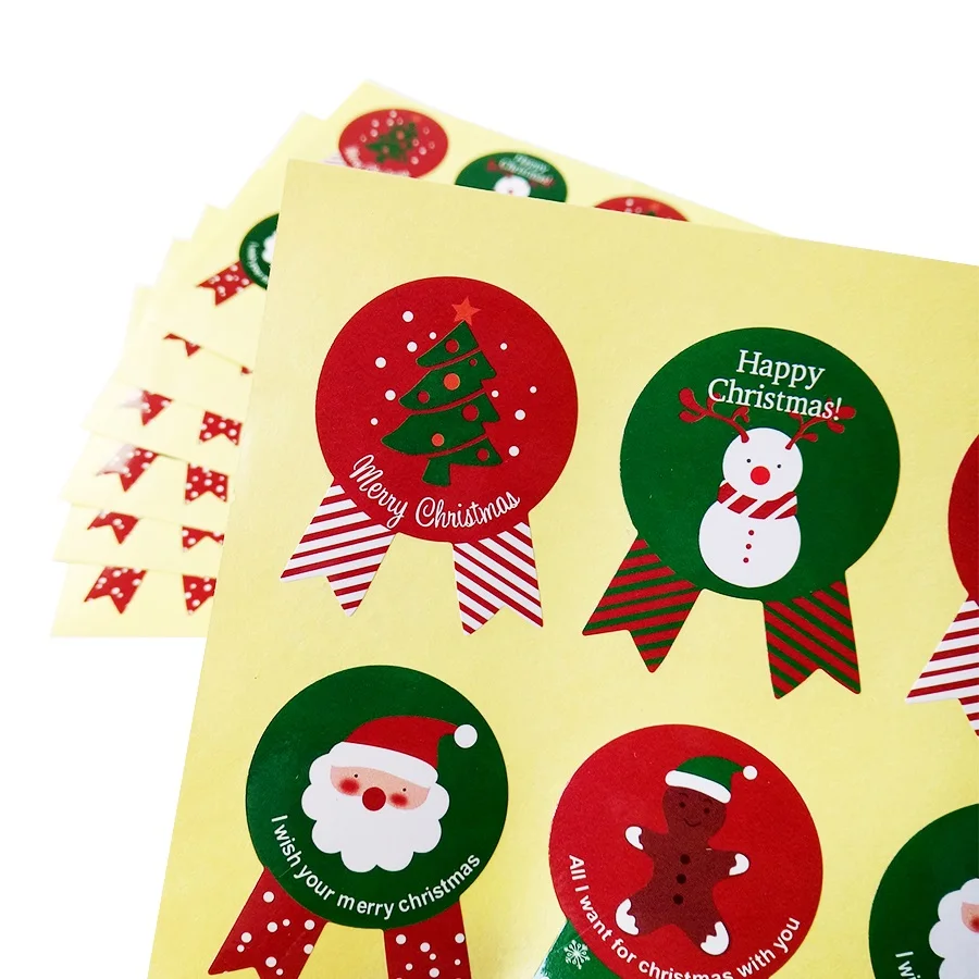 80PCS Vintage Christmas Theme series Badge Design DIY Multifunction Seal Sticker  Gift Label