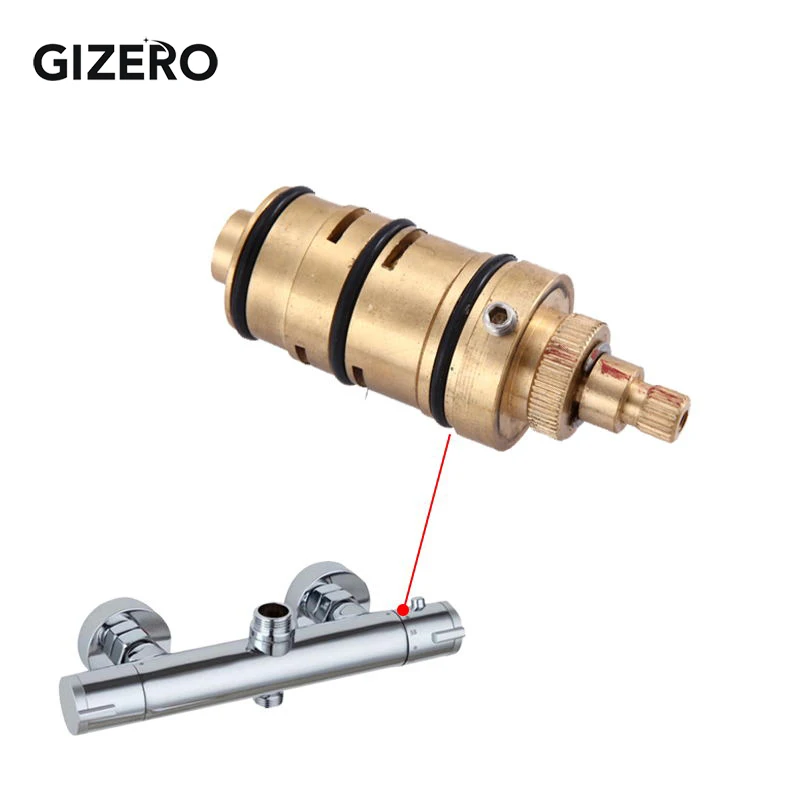 Thermostatic Cartridge Valve Copper Brass Temperature Control Thermostat Shower Mixing Faucet Cartridge Replacement ZR990