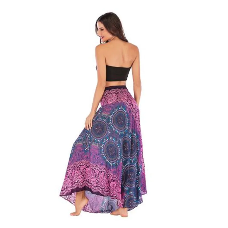 Nữ Dài Váy Maxi Hippie Bohemia Đi Biển Váy Nữ Áo In Lưng Thun Mùa Hè Váy GYPSY Cột Ngày Lễ váy