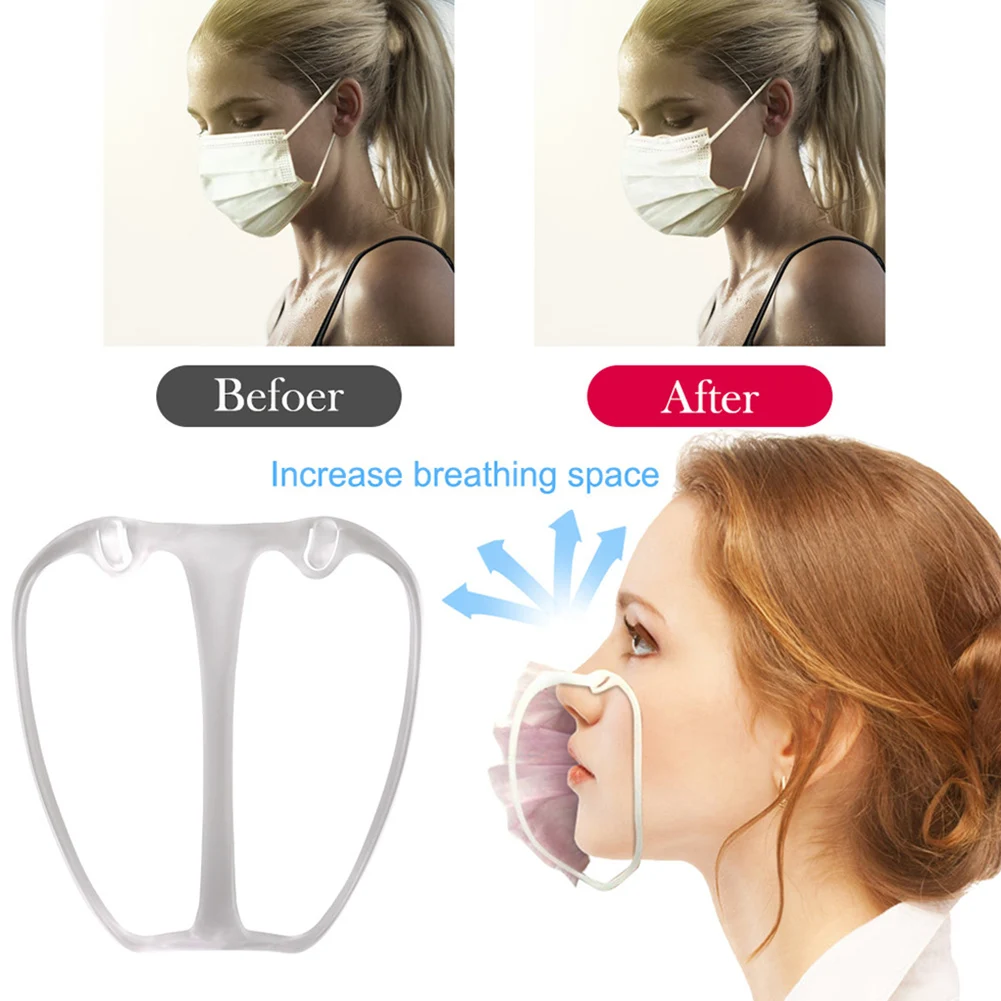 5pcs Breathable Lipstick Stand Breathable Breathing Space Increase Nose 3D Mask Bracket