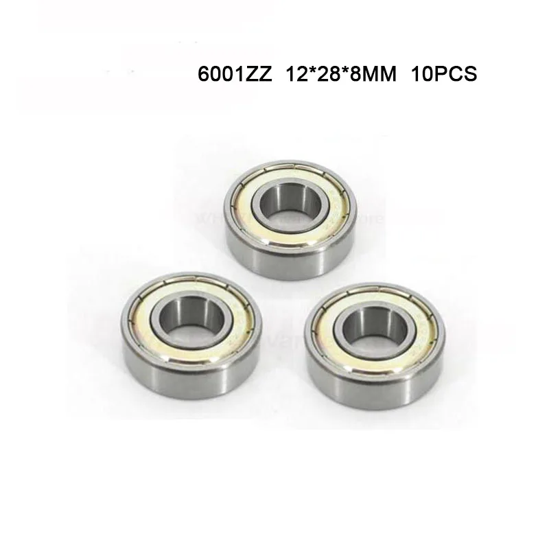 10pcs High-quality  excellent ABEC-1 6001ZZ 6001zz 6001Z 6001Z deep groove ball bearing 12*28*8mm 6001zz bearing 6001 bearing