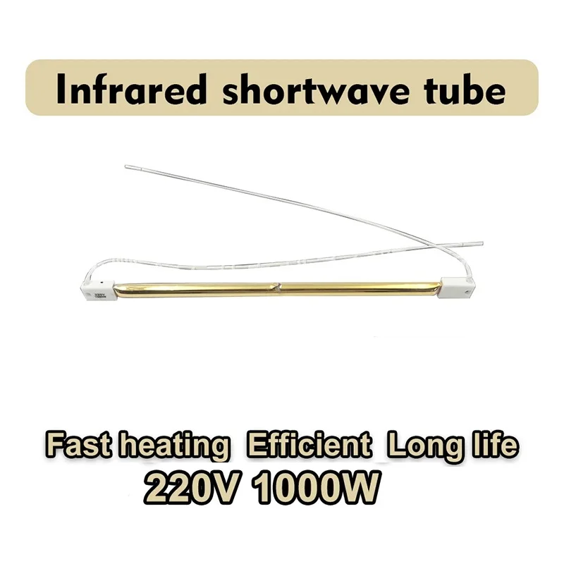 Imagem -03 - Honeyfly-lâmpada Infravermelha Dourada do Halogênio Único Tubo Espiral do Calefator do Cabo Aquecimento Secando o Tubo de Quartzo 260 mm 220v 1000w