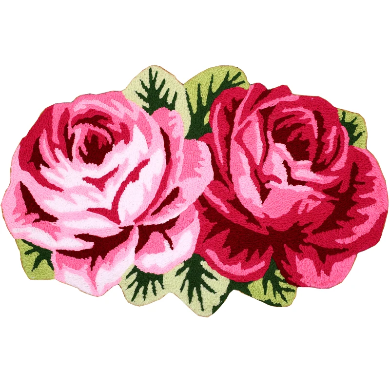 Home decorative 3D rose carpet for bathroom rug livingroom carpet kitchen flower rug enter bath mats floor mat hallway anti-slip