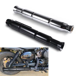 Motorcycle Cafe Racer Bobber Exhaust Muffler Pipe for Harley Suzuki VL 125 800 1500 Intruder Bobber Chrome/Black Iron Silencer