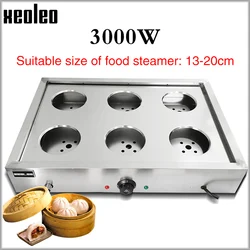 XEOLEO Steaming Buns Machine Electric  Six-hole Desktop Stainless Steel Heat Preservation Stove Restaurant Commercial Furnace