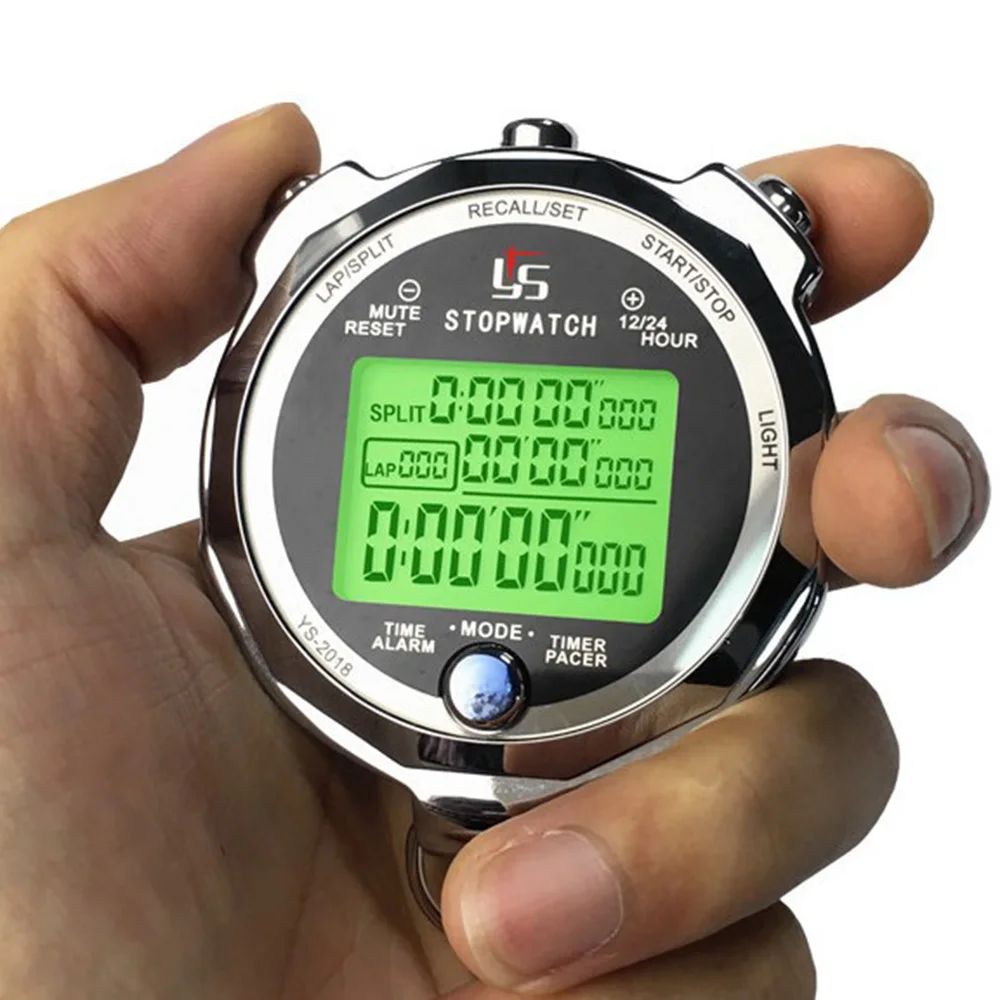 Waterdichte Stopwatch Timer Lichtgevende Een Duizendste 0.001 Tweede 100 Kanalen Geheugen Stopwatch Voor Running Training Track Veld