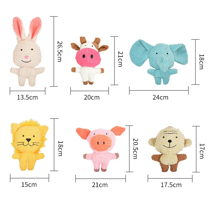 Cute Animals Plush Dog Toys Funny Squeaky Pet Puppy Chew Bite  Interactive Toy Pets Dogs Sounding Accessories Supplies