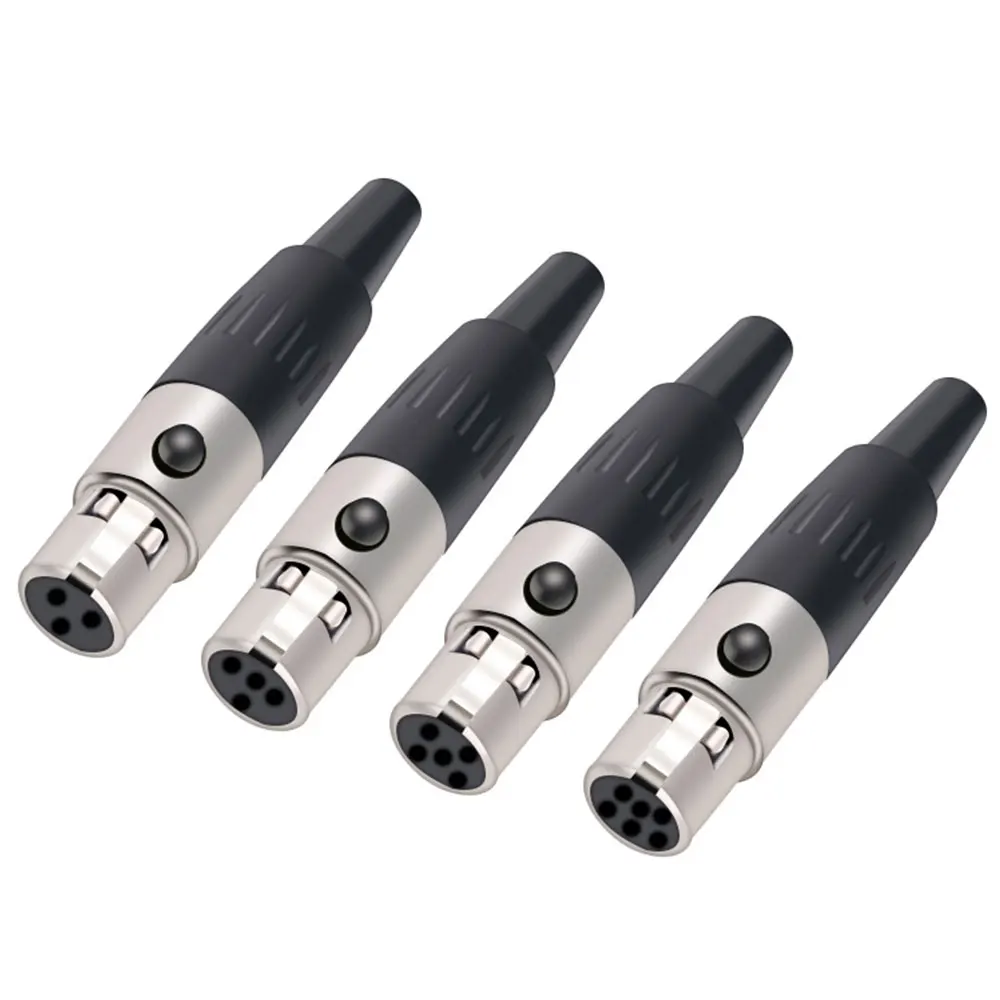 10pcs/lot Mini XLR 3Pin 4Pin 5Pin 6Pin Female Jack Plug Soldering MIC Cable Wire Connector Small XLR Socket Microphone Plug Jack