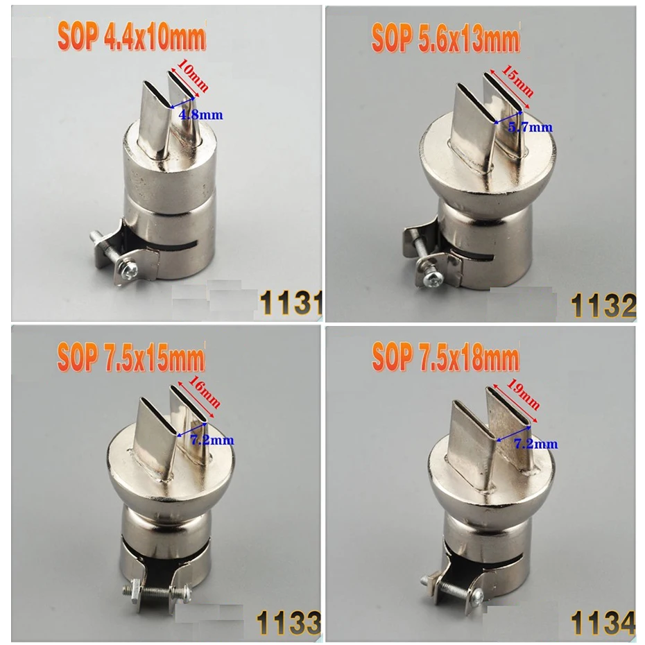 4pcs Air nozzle for Soldering station 850 Hot Air Gun BGA Nozzles SOP demolition welding 1131 1132 1133 1134 Hot air gun nozzle