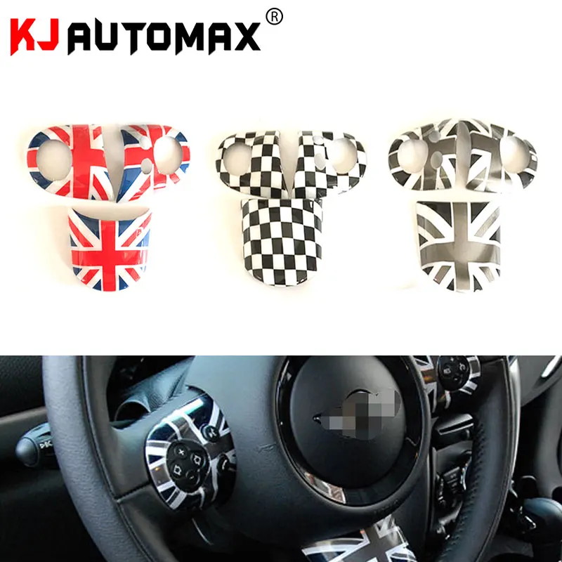 

KJAUTOMAX для Mini Cooper рулевое колесо декоративные ракушки R55 R56 R60 R61 Checker Union Jack Grey Jack