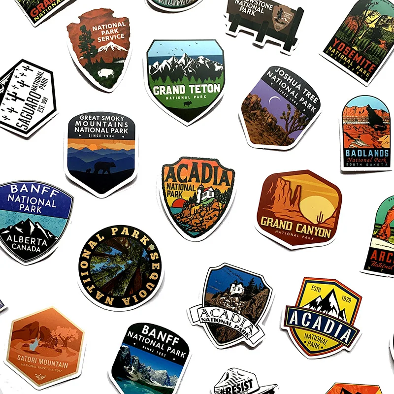 10/30/50PCS National Park Zoo Icon Stickers For  Waterproof Decal Laptop Motorcycle Luggage Snowboard Fridge Phone Car Sticker