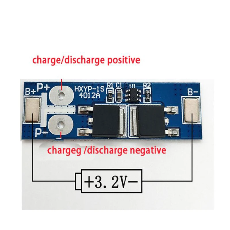 1S 12A 3.7v li-ion 3.2V lifepo4 BMS 18650 BMS PCM battery protection board bms pcm for 1s battery cell pack